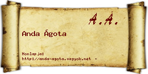 Anda Ágota névjegykártya